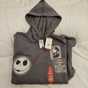 🆕 SIZE XL DISNEY HOODIE The Nightmare Before Christmas full zip w/ patches